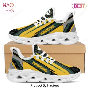 Green Bay Packers Geometric Hexagon Design Trending Gold Color Max Soul Shoes