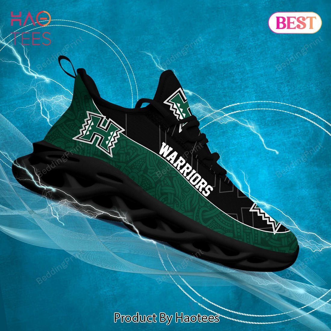 Hawaii Rainbow Warriors NCAA Black Green Max Soul Shoes Hawaii Rainbow Warriors NCAA Black Green Max Soul Shoes