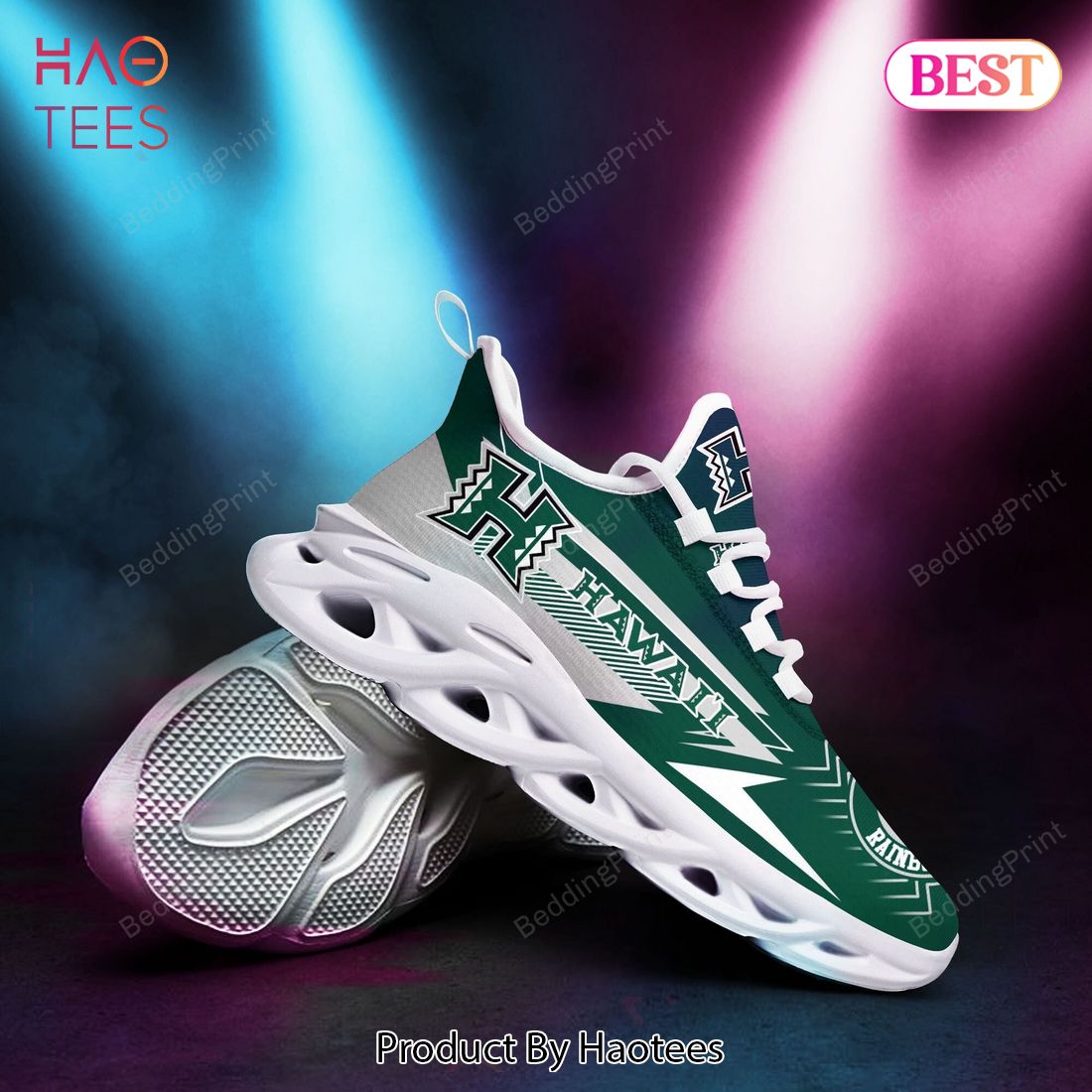 Hawaii Rainbow Warriors NCAA Grey Mix Green Max Soul Shoes Hawaii Rainbow Warriors NCAA Grey Mix Green Max Soul Shoes