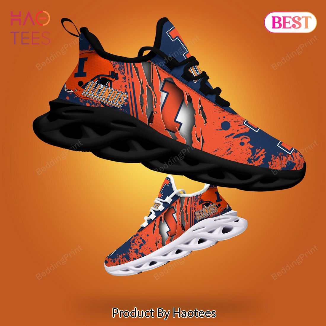 Illinois Fighting Illini NCAA Blue Orange Color Max Soul Shoes Illinois Fighting Illini NCAA Blue Orange Color Max Soul Shoes