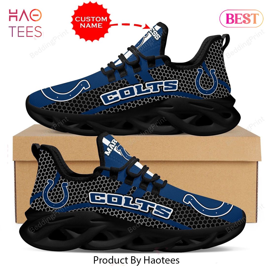 Indianapolis Colts NFL Black Mix Blue Max Soul Shoes Indianapolis Colts NFL Black Mix Blue Max Soul Shoes