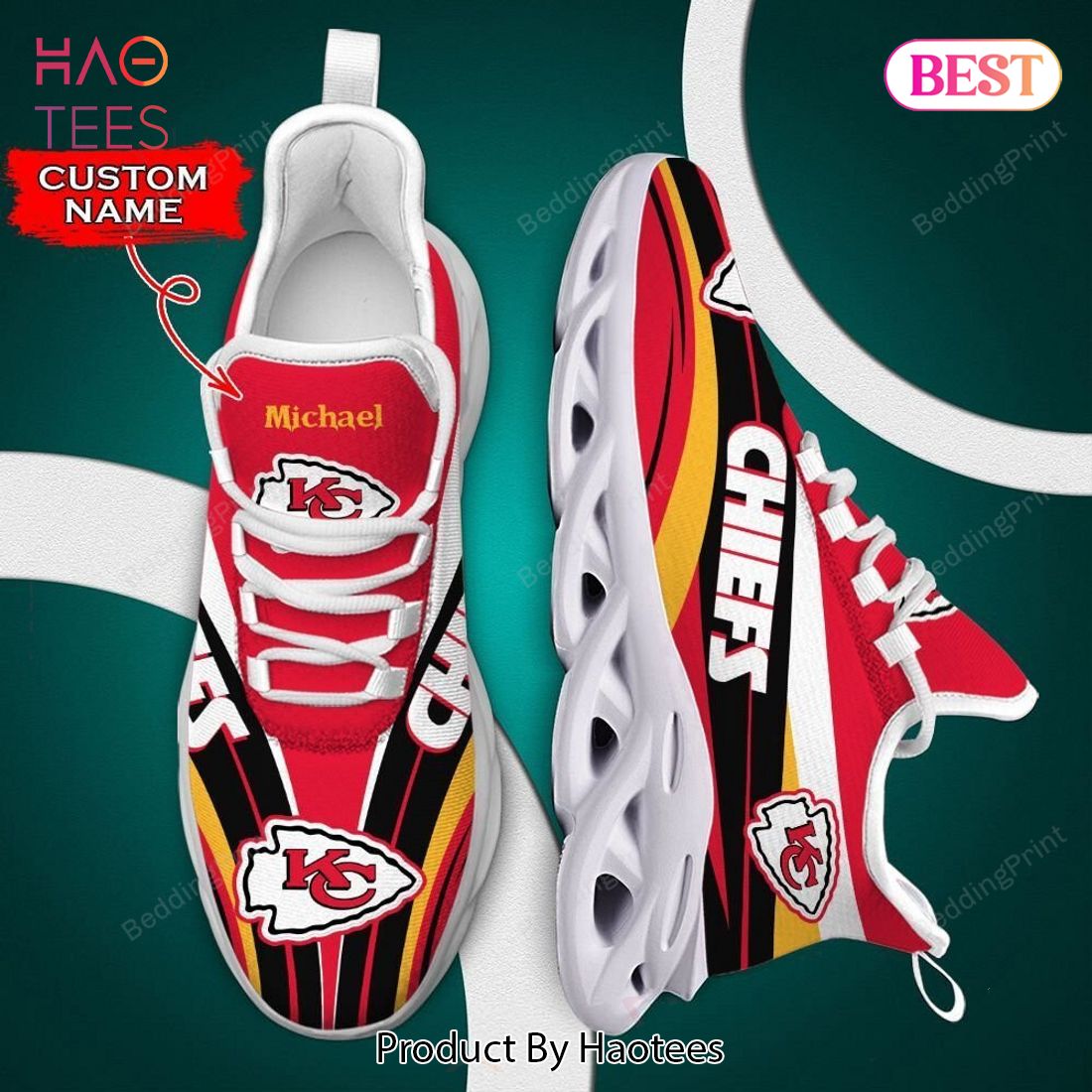 Kansas City Chiefs Max NFL Red Gold Black Max Soul Shoes Kansas City Chiefs Max NFL Red Gold Black Max Soul Shoes
