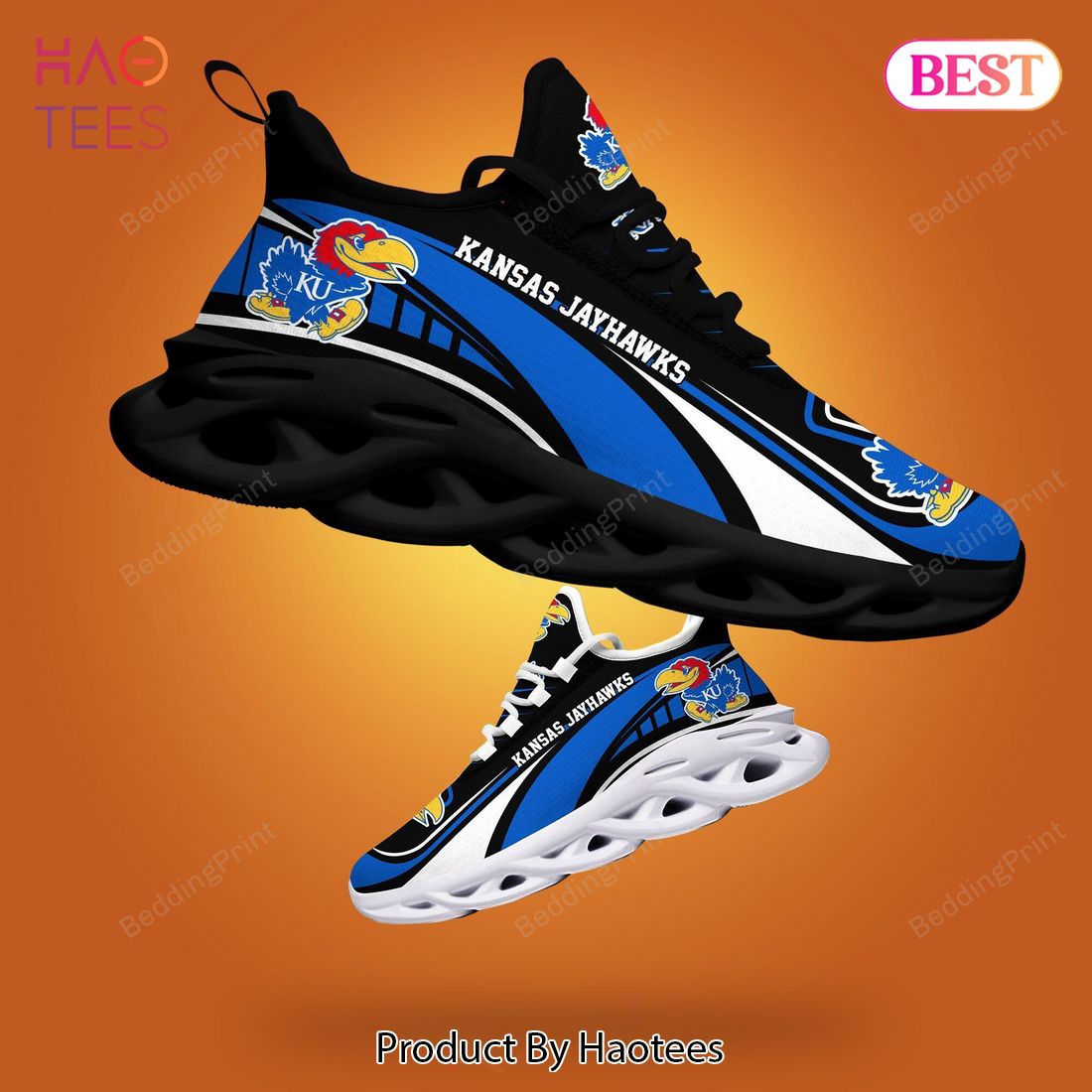 Kansas Jayhawks NCAA Blue Black Color Max Soul Shoes Kansas Jayhawks NCAA Blue Black Color Max Soul Shoes