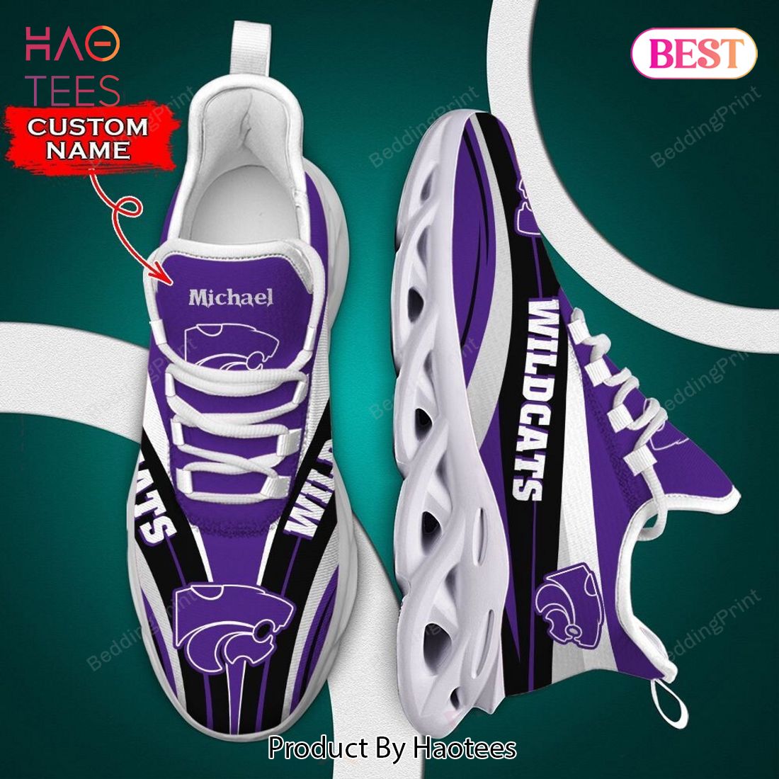 Kansas State Wildcats NCAA Violet Color Max Soul Shoes Kansas State Wildcats NCAA Violet Color Max Soul Shoes