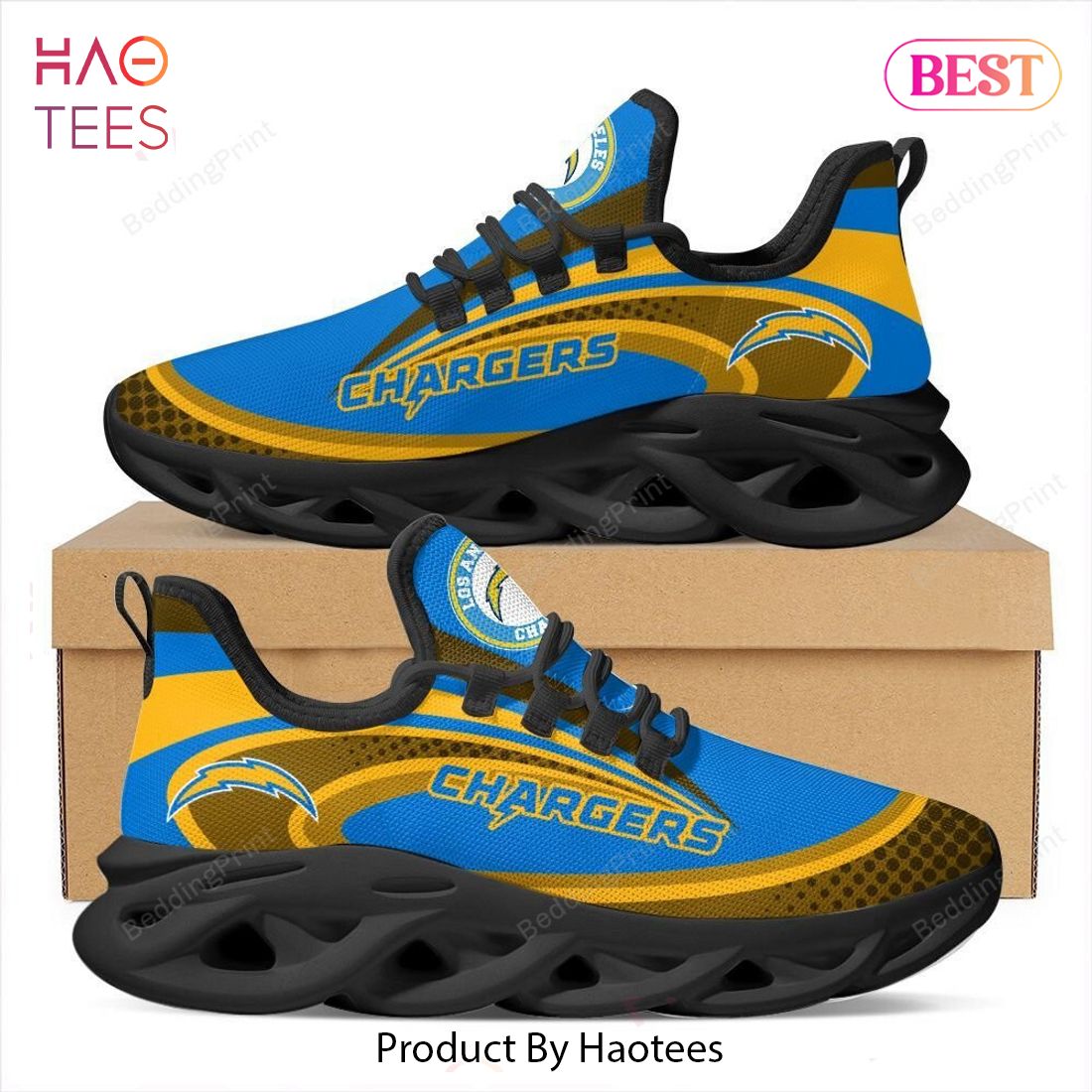 Los Angeles Chargers NFL Blue Mix Gold Max Soul Shoes Los Angeles Chargers NFL Blue Mix Gold Max Soul Shoes