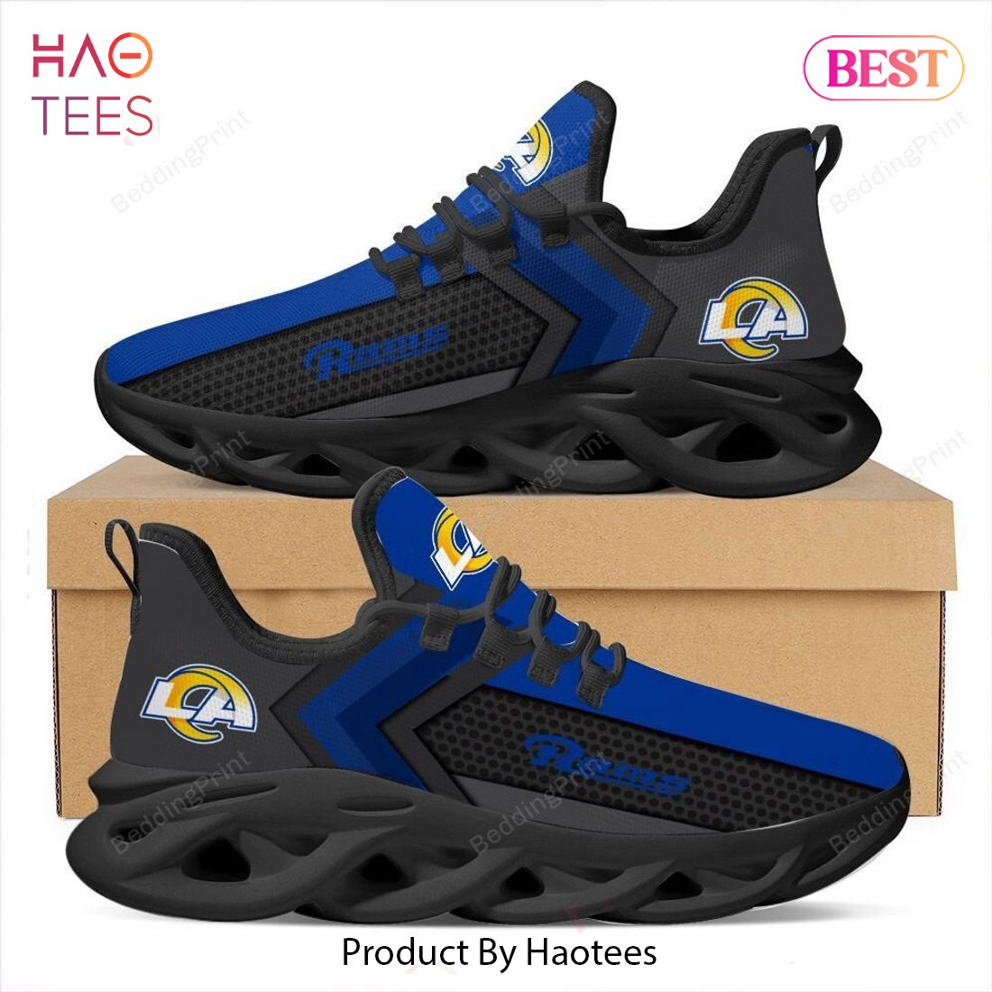 Los Angeles Rams NFL Black Gold Max Soul Shoes Los Angeles Rams NFL Black Gold Max Soul Shoes