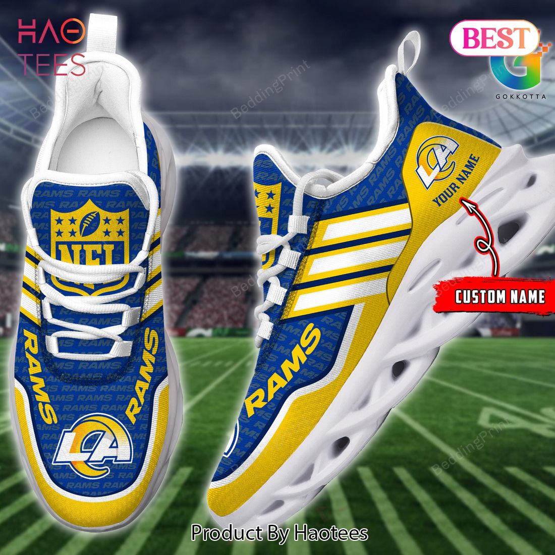 Los Angeles Rams NFL Custom Name Unique Max Soul Shoes Gift For