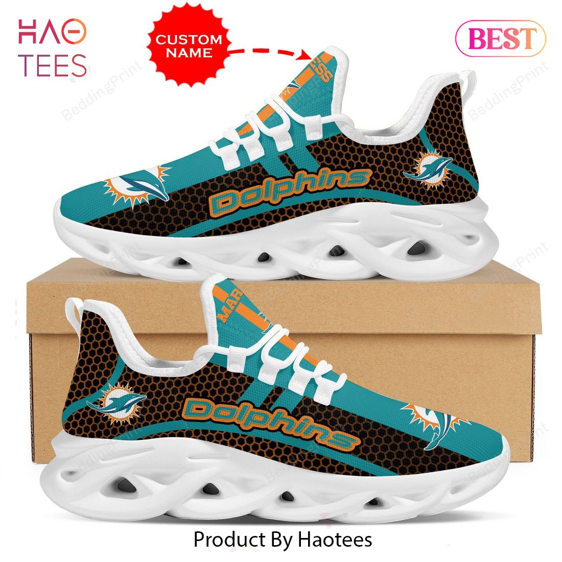 Miami Dolphins NFL Blue MixColor Max Soul Shoes Miami Dolphins NFL Blue MixColor Max Soul Shoes