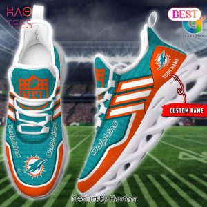 Miami Dolphins Personalized Football Team Blue Mix Orange Shoes