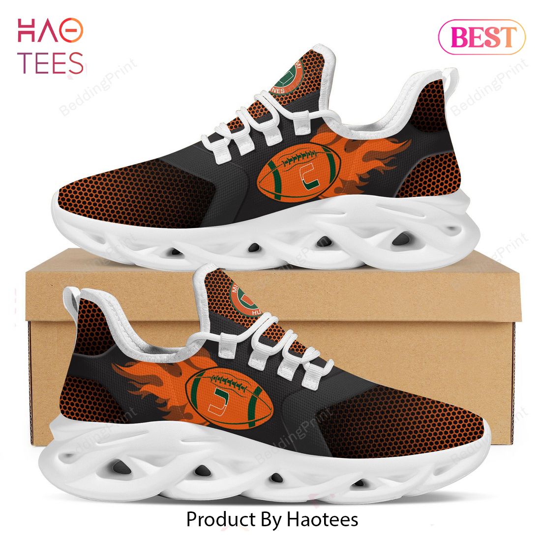 Miami Hurricanes Fire Ball NCAA Orange Mix Color Shoes Miami Hurricanes Fire Ball NCAA Orange Mix Color Shoes