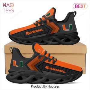 Miami Hurricanes NCAA Black Mix Orange Shoes