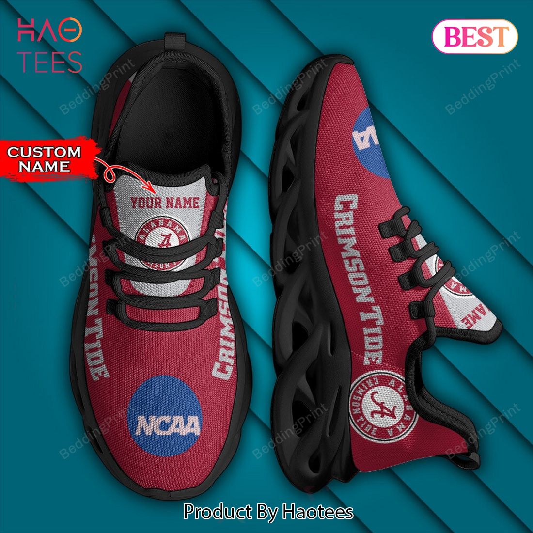 NCAA Alabama Crimson Tide Max Personalized Red Color Max Soul Shoes NCAA Alabama Crimson Tide Max Personalized Red Color Max Soul Shoes