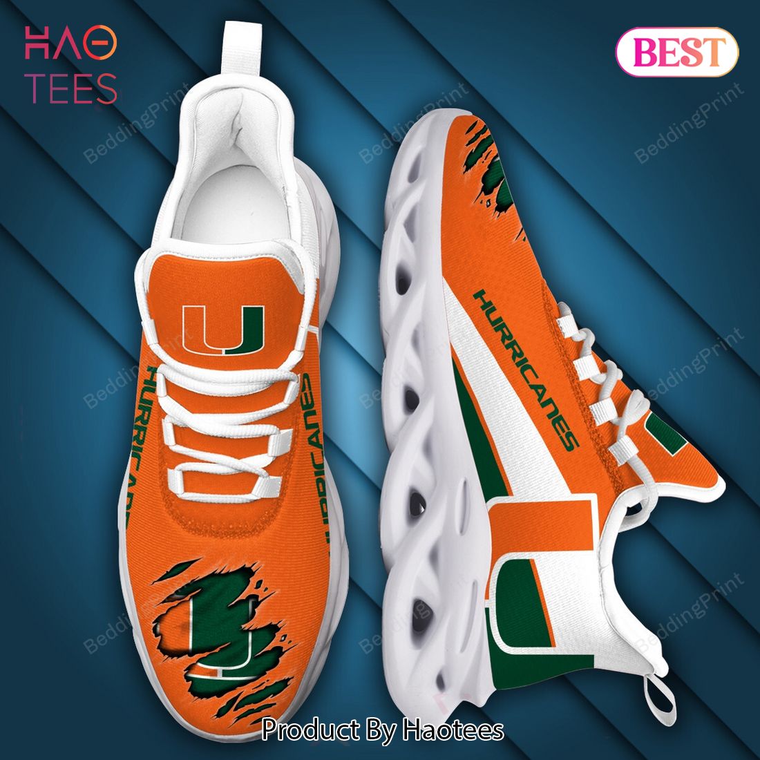 NCAA Miami Hurricanes Green Mix Orange Max Soul Shoes NCAA Miami Hurricanes Green Mix Orange Max Soul Shoes