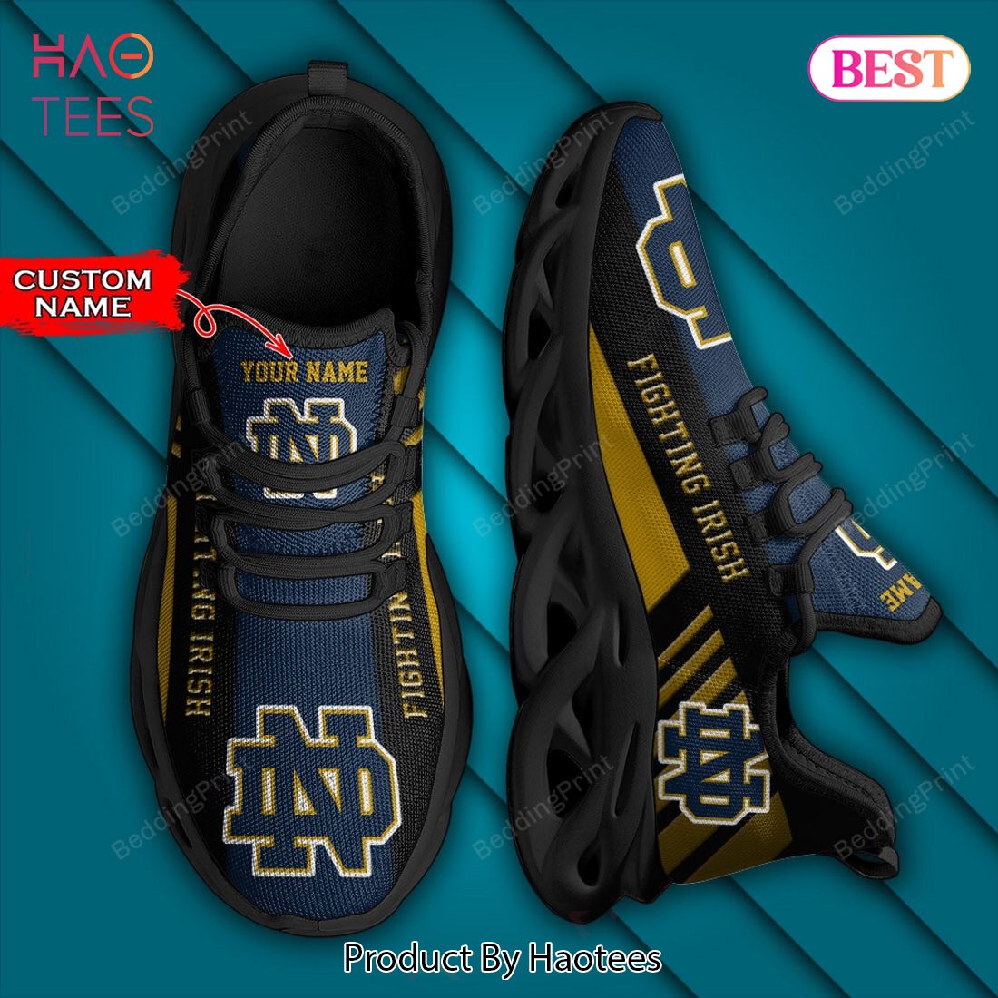 NCAA Notre Dame Fighting Irish Personalized Black Blue Max Soul Shoes NCAA Notre Dame Fighting Irish Personalized Black Blue Max Soul Shoes