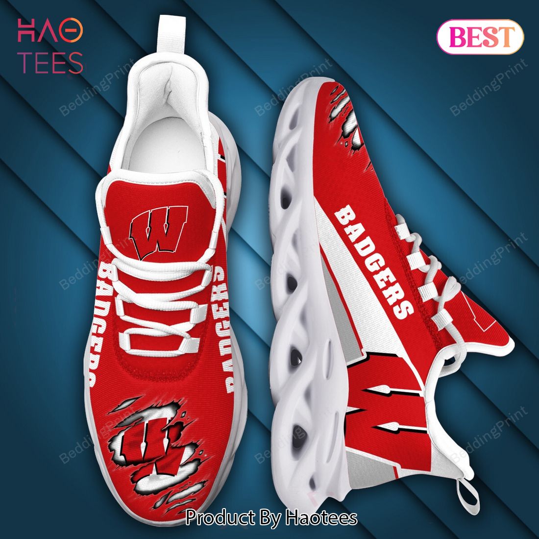 NCAA Wisconsin Badgers Red Mix White Max Soul Shoes
