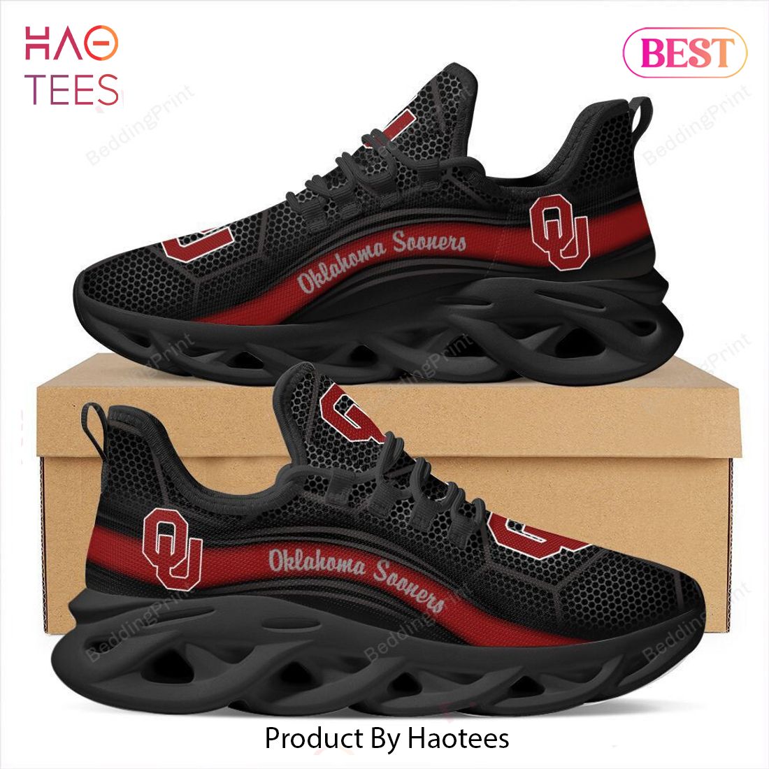Oklahoma Sooners NCAA Black Color Max Soul Shoes Oklahoma Sooners NCAA Black Color Max Soul Shoes