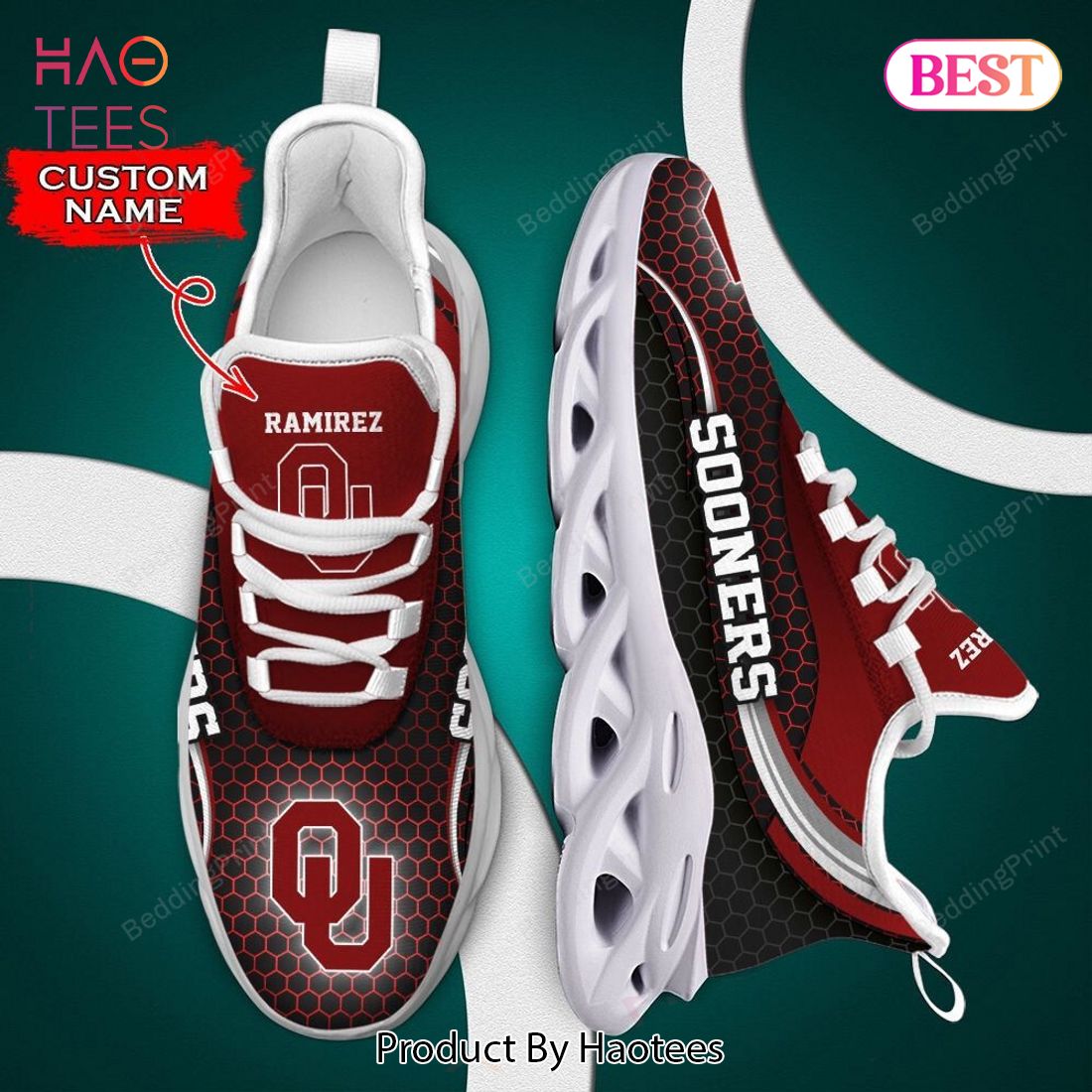 Oklahoma Sooners NCAA Hot Trend Red Color Max Soul Shoes Oklahoma Sooners NCAA Hot Trend Red Color Max Soul Shoes