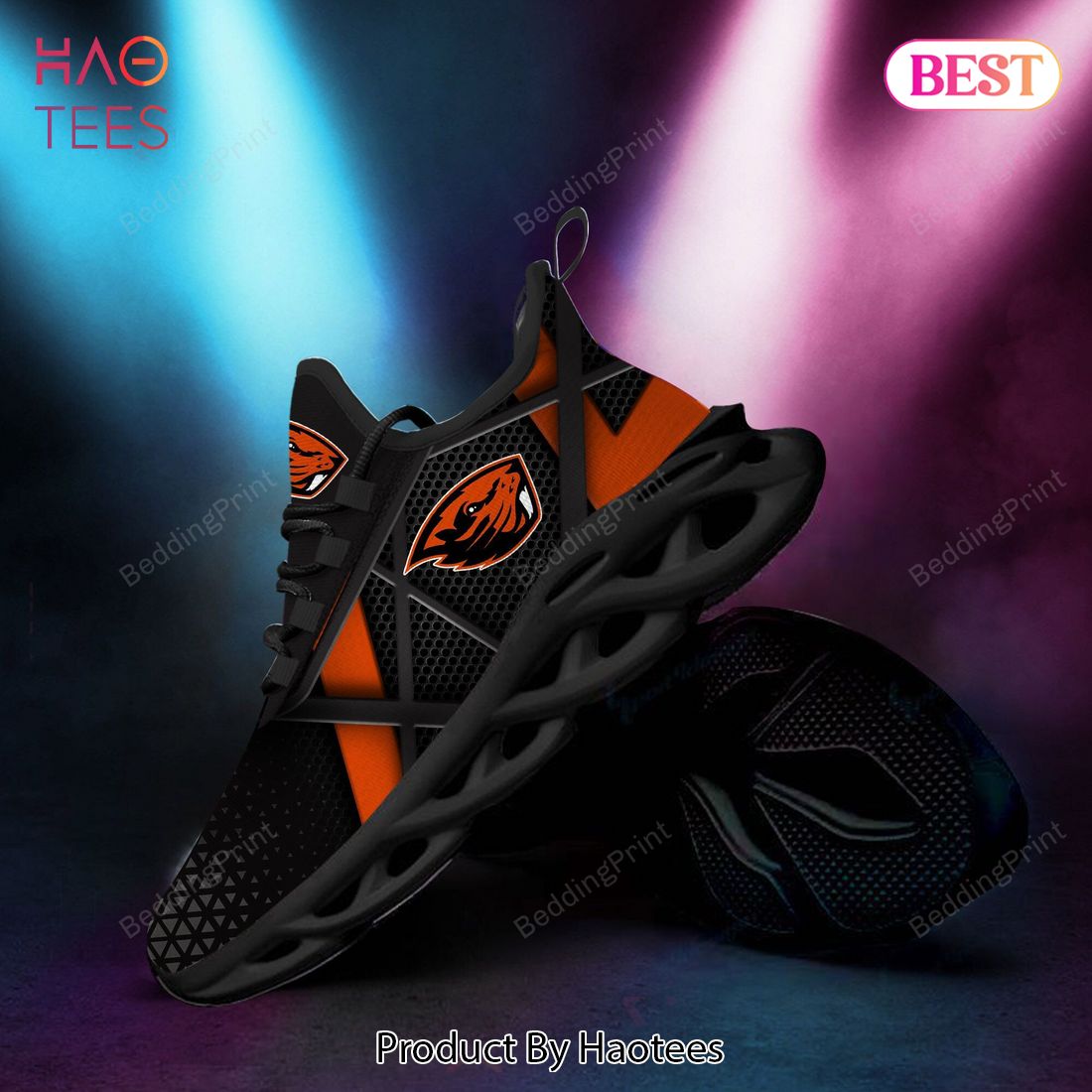 Oregon State Beavers NCAA Hot Trend Color Black Orange Max Soul Shoes