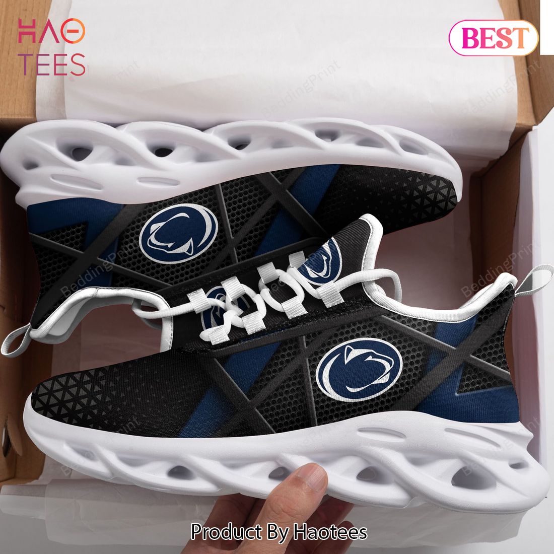 Penn State Nittany Lions Hot Trend Black Blue Color NCAA Max Soul Shoes