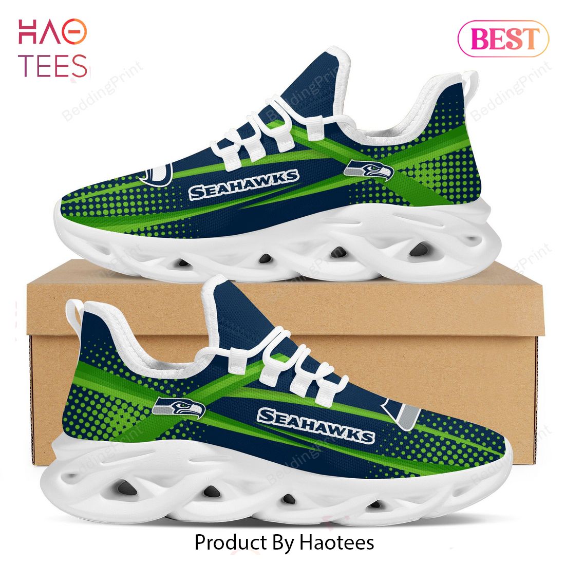 Seattle Seahawks NFL Football Team Blue Mix Green Max Soul Shoes