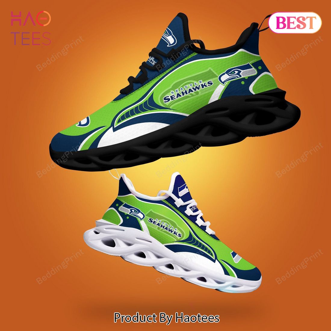 Seattle Seahawks NFL Green Blue Color Max Soul Shoes