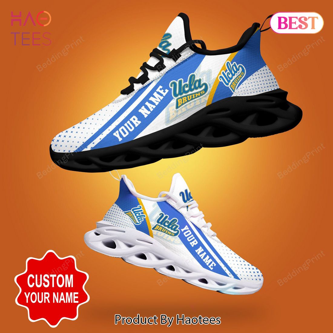 UCLA Bruins NCAA Personalized White Mix Blue Max Soul Shoes UCLA Bruins NCAA Personalized White Mix Blue Max Soul Shoes