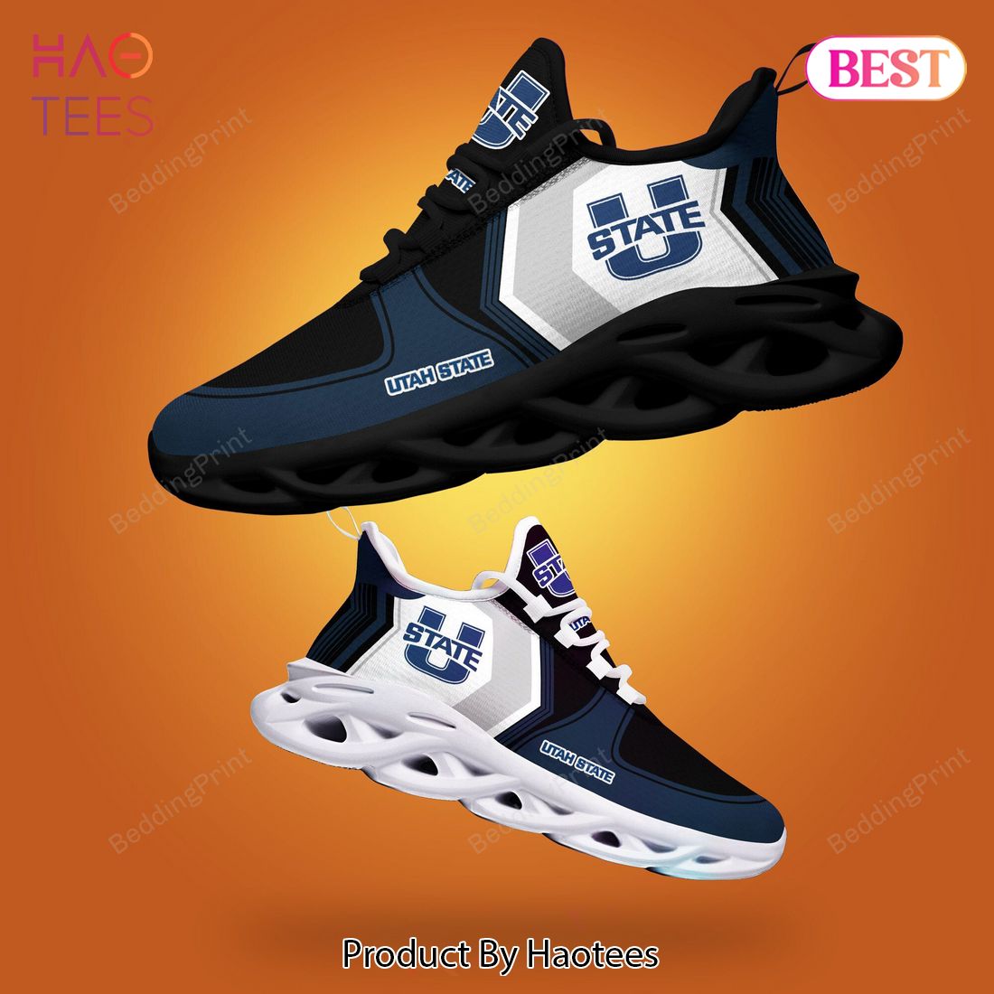 Utah State Aggies NCAA White Mix Blue Max Soul Shoes