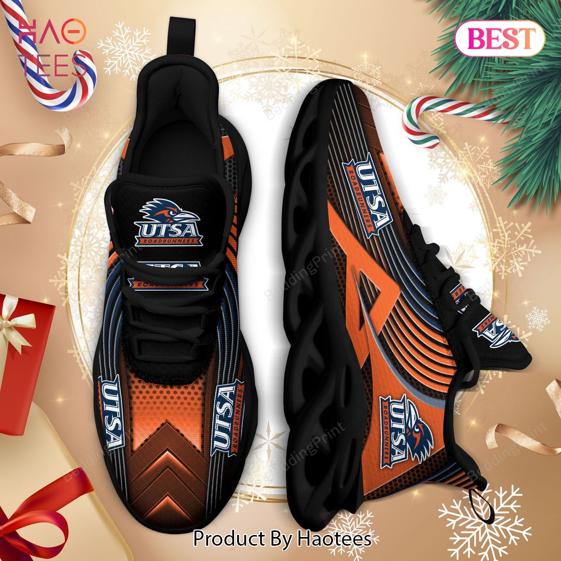 UTSA Roadrunners NCAA Black Orange Max Soul Shoes