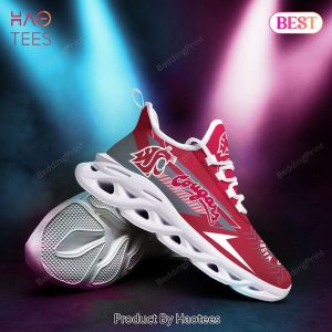 Washington State Cougars NCAA Hot Trend Red Mix Grey Max Soul Shoes