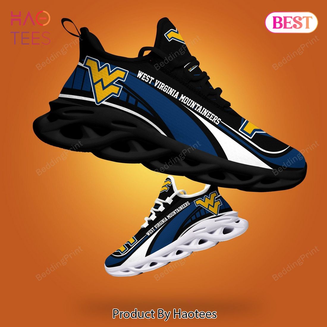 West Virginia Mountaineers NCAA Blue Black Color Max Soul Shoes