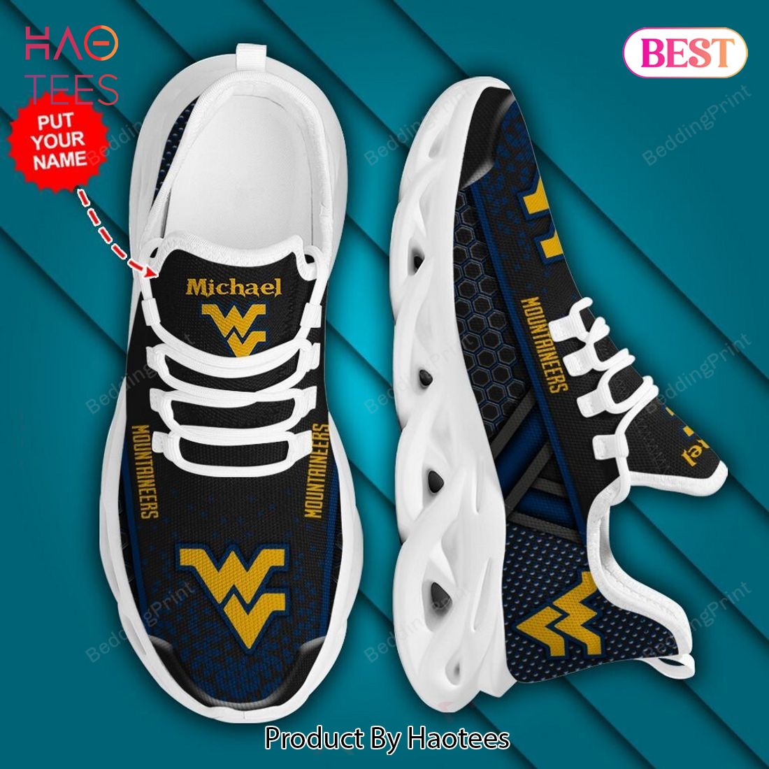 West Virginia Mountaineers NCAA Blue Mix Gold Max Soul Shoes