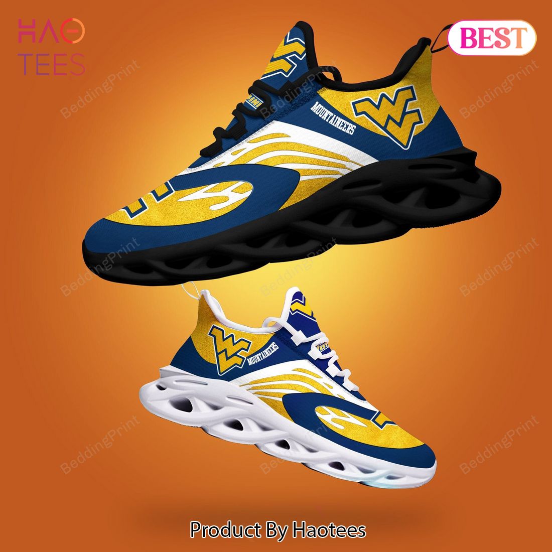 West Virginia Mountaineers NCAA Hot Trend Blue Mix Gold Max Soul Shoes