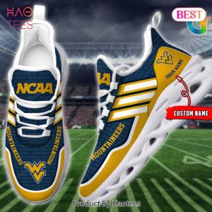 West Virginia Mountaineers Personalized Blue Mix Gold Max Soul Shoes