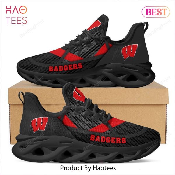 Wisconsin Badgers NCAA Black Mix Red Max Soul Shoes