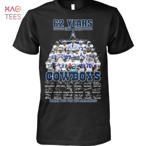 62 Years 1960 2022 Cowboys Thank You For The Memories T Shirt Unisex T Shirt