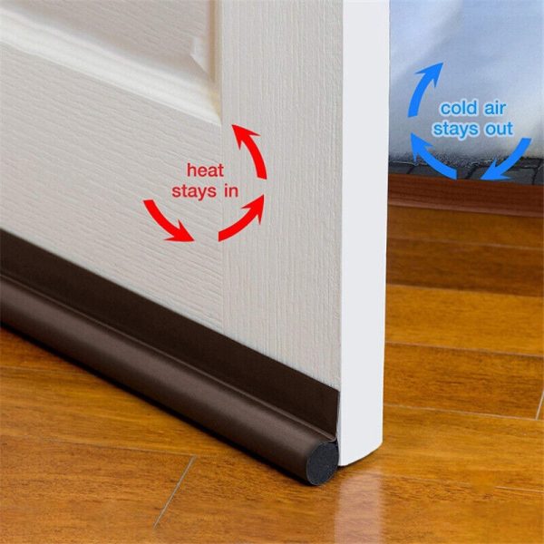 Adjustable Door Bottom Seal Strip Weatherstrip Under Door Draft Stopper Anti-Cold One Side Gap Blocker Foam Weather Strip