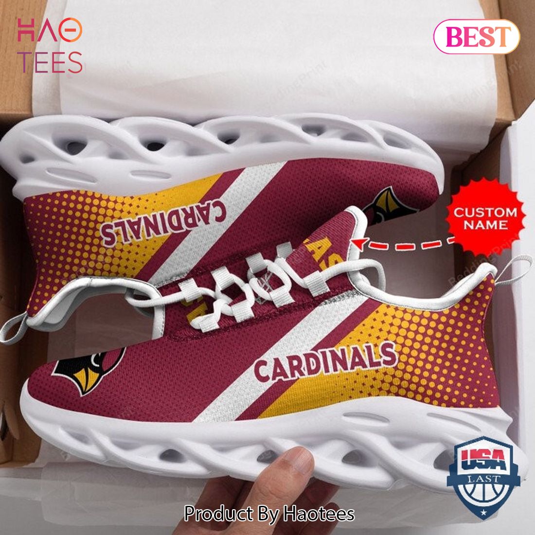 Arizona Cardinals Red Gold Pink Mix Gold Max Soul Shoes Arizona Cardinals Red Gold Pink Mix Gold Max Soul Shoes