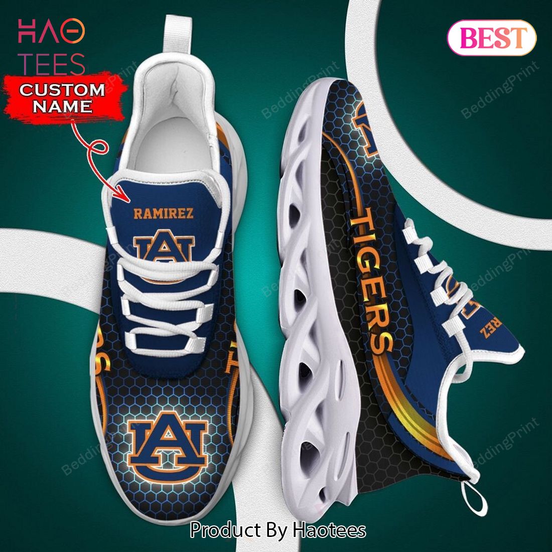 Auburn Tigers NCAA Blue Mix Gold Max Soul Shoes Auburn Tigers NCAA Blue Mix Gold Max Soul Shoes