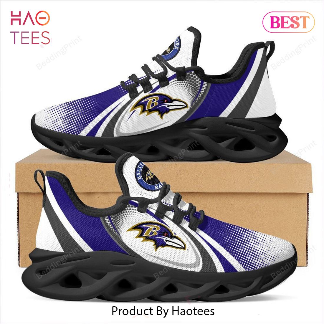 Baltimore Ravens Personalized Name NFL Ultra Sneakers Max Soul