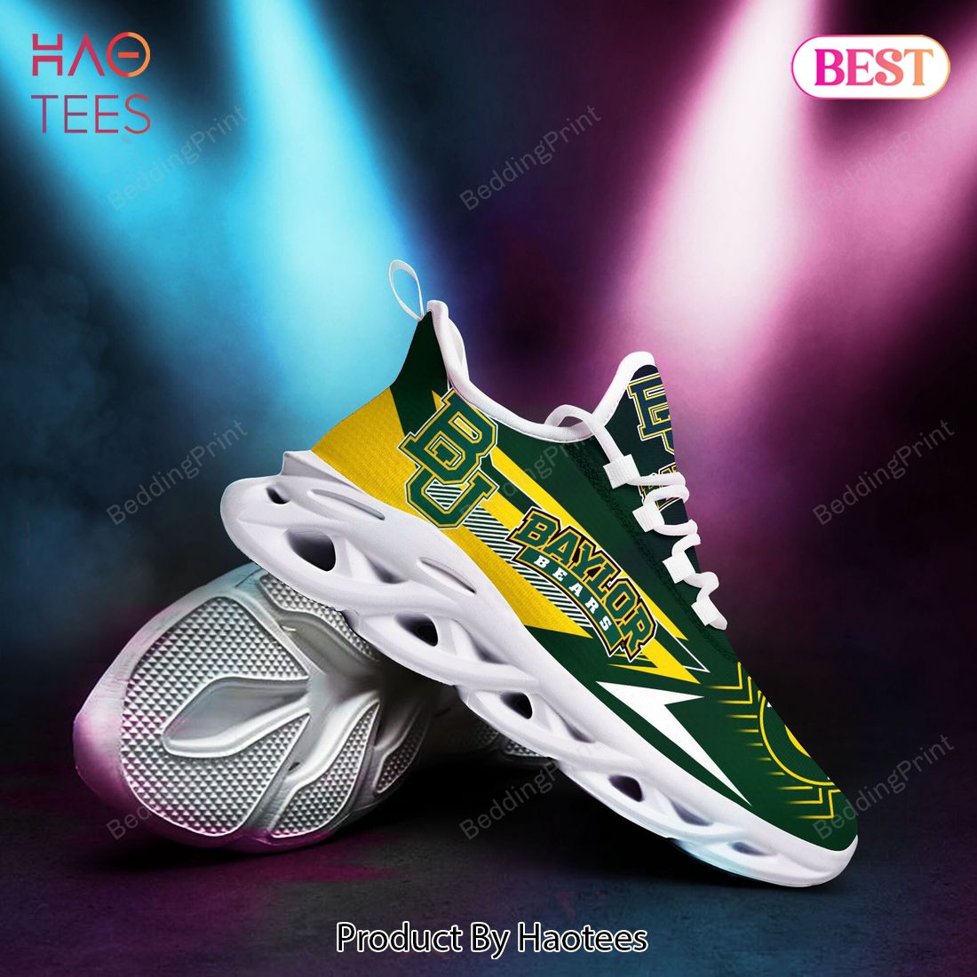 Baylor Bears NCAA White Mix Green Color Max Soul Shoes Baylor Bears NCAA White Mix Green Color Max Soul Shoes