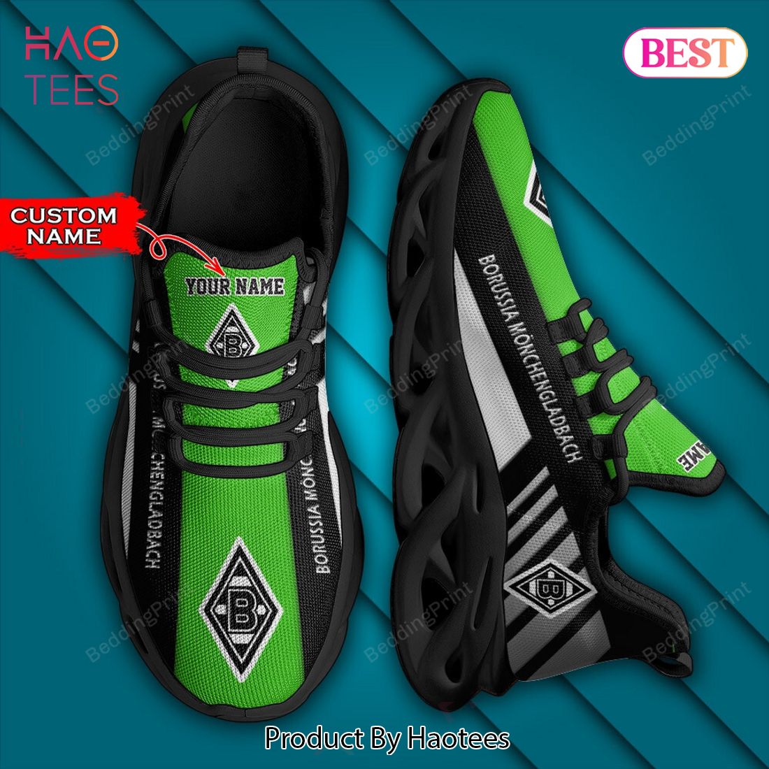 Bundesliga Borussia Monchengladbach Personalized Black Green Max Soul Shoes Bundesliga Borussia Monchengladbach Personalized Black Green Max Soul Shoes