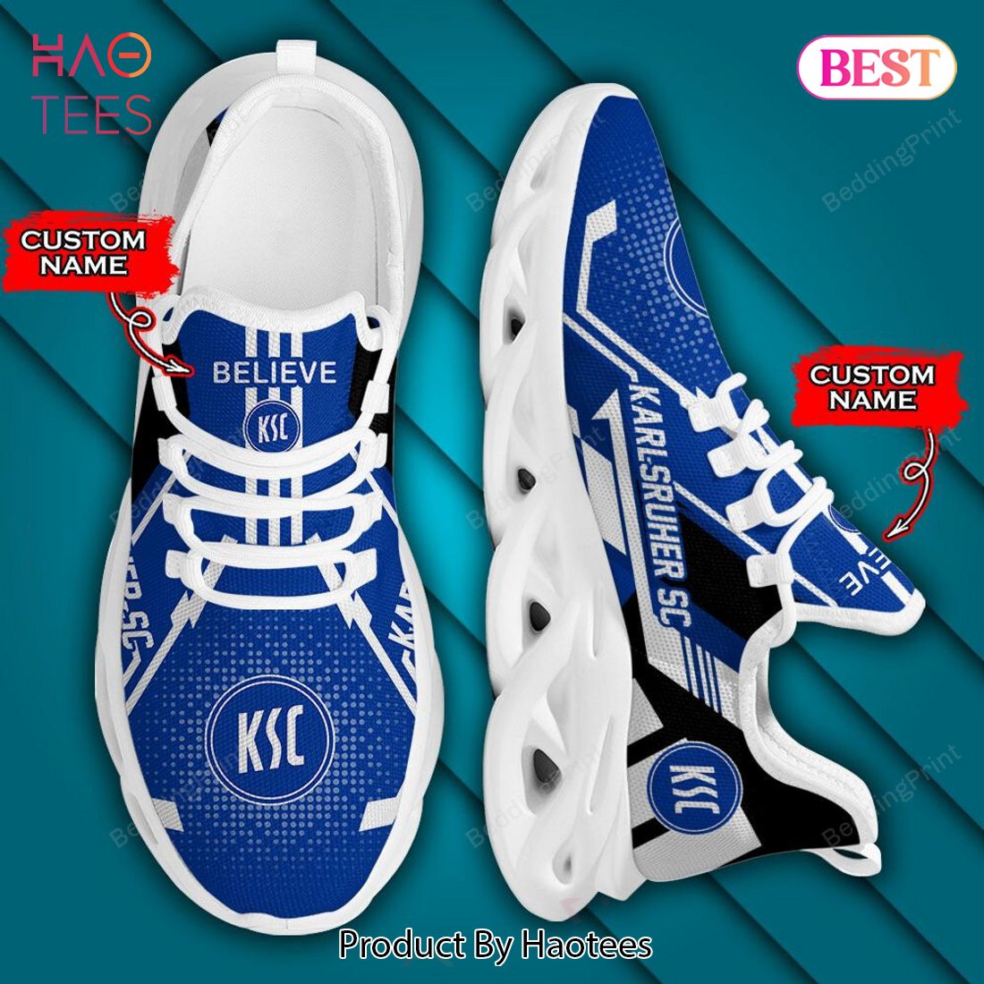 Bundesliga Karlsruher SC Personalized Blue Mix White Custom Name Max Soul Shoes Bundesliga Karlsruher SC Personalized Blue Mix White Custom Name Max Soul Shoes