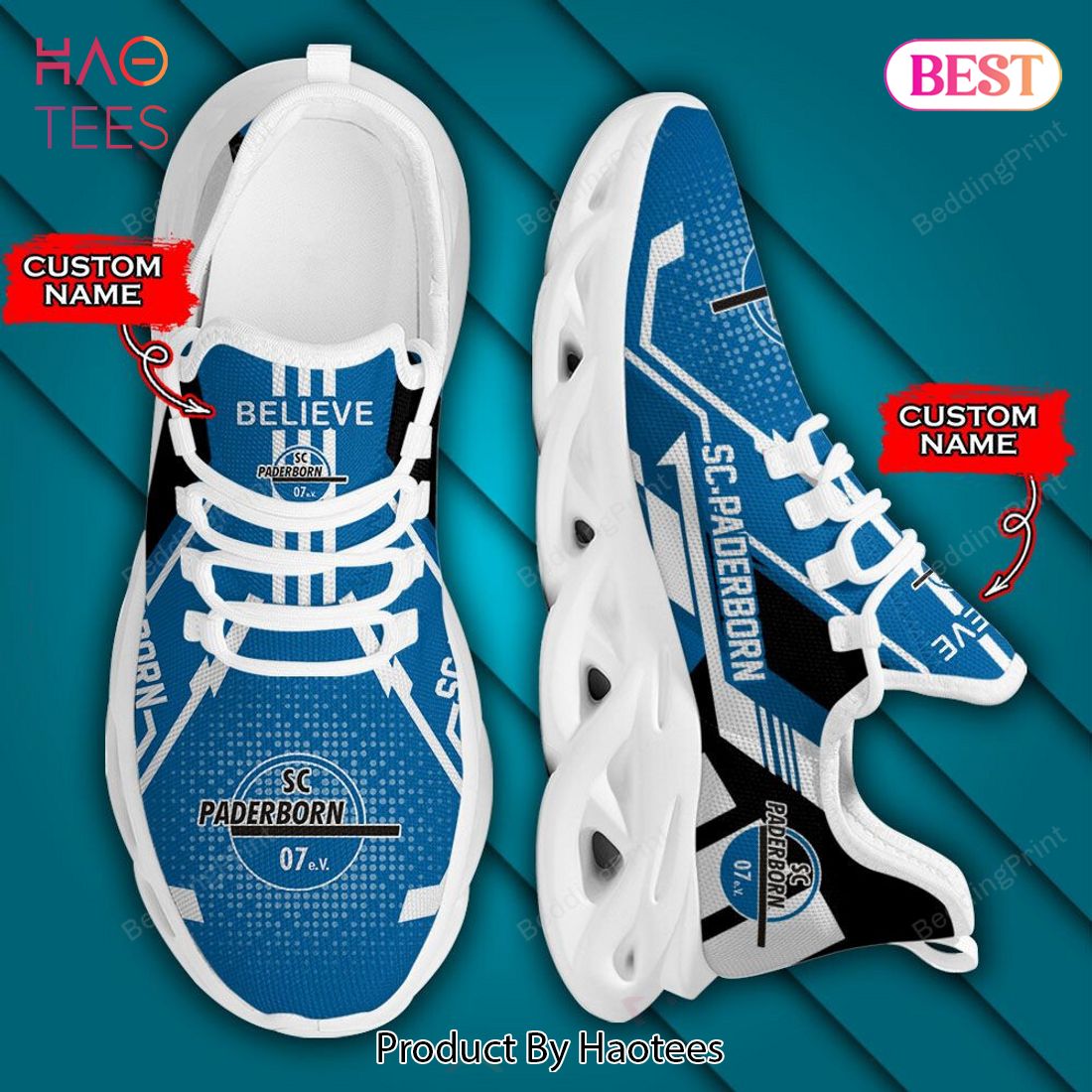 Bundesliga SC Paderborn Personalized Blue Mix Black White Max Soul Shoes Bundesliga SC Paderborn Personalized Blue Mix Black White Max Soul Shoes