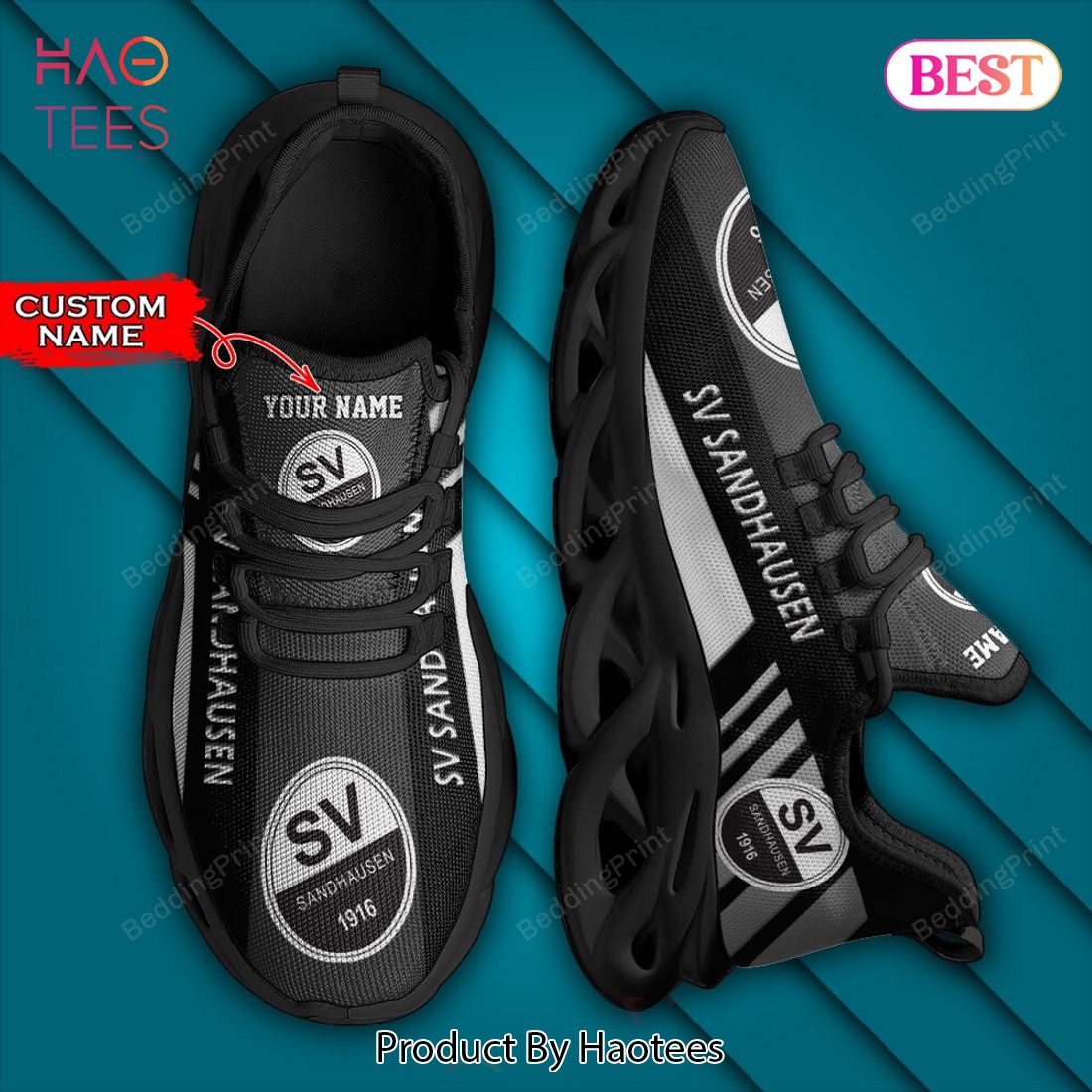 Bundesliga SV Sandhausen Personalized Black Color Max Soul Shoes Bundesliga SV Sandhausen Personalized Black Color Max Soul Shoes