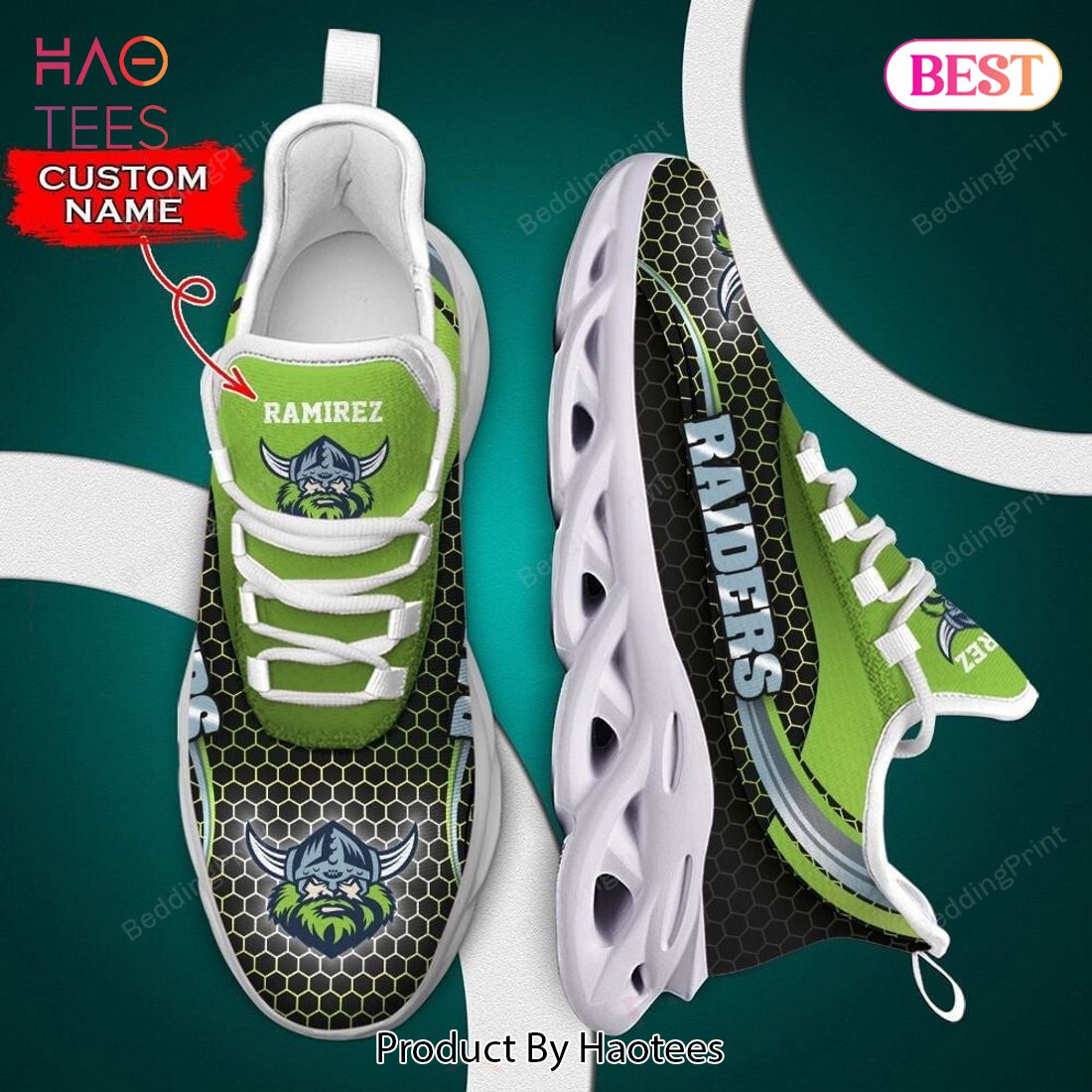 Canberra Raiders NRL Green Mix Black Custom Name Max Soul Shoes Canberra Raiders NRL Green Mix Black Custom Name Max Soul Shoes
