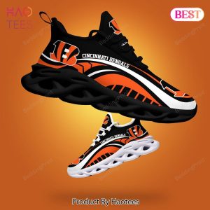 Cincinnati Bengals NFL Hot Trend Black White Orange Max Soul Shoes