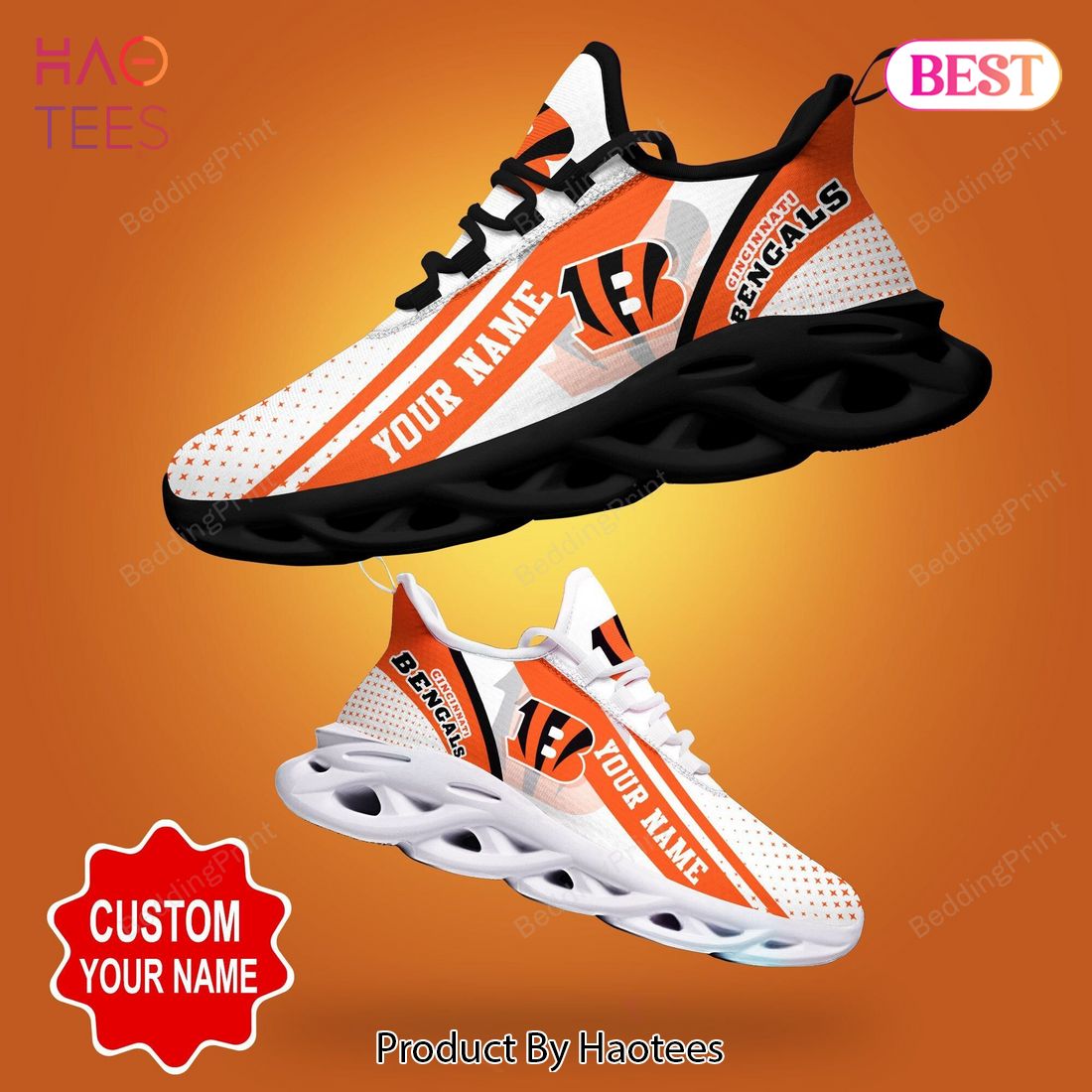 Cincinnati Bengals NFL White Mix Orange Max Soul Shoes Cincinnati Bengals NFL White Mix Orange Max Soul Shoes