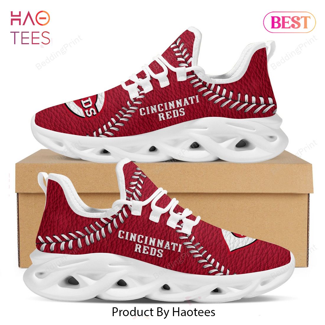 Cincinnati Reds MLB Baseball Teams Red Color Max Soul Shoes Cincinnati Reds MLB Baseball Teams Red Color Max Soul Shoes