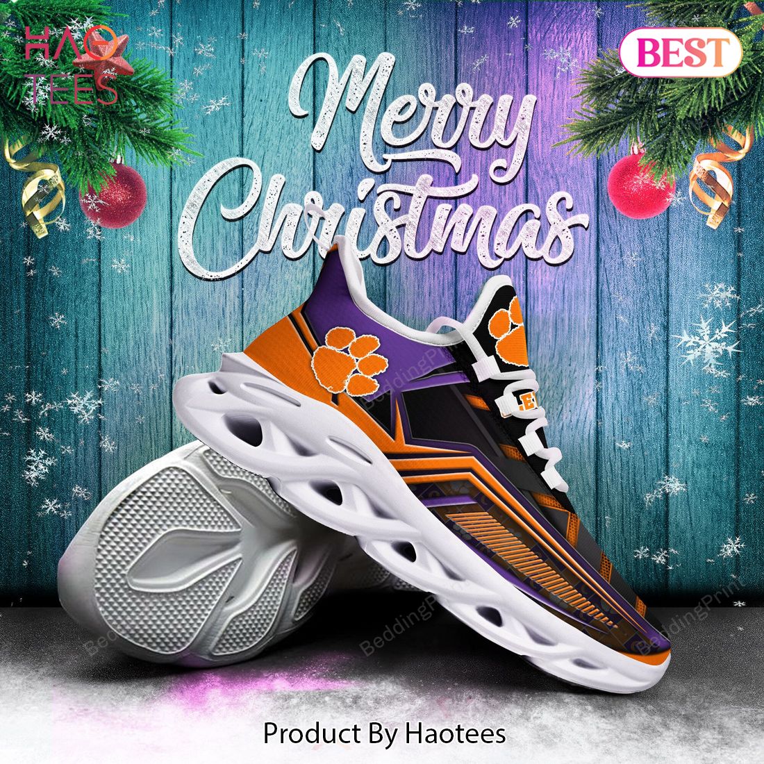 Clemson Tigers NCAA Max Black Orange Violet Soul Shoes Clemson Tigers NCAA Max Black Orange Violet Soul Shoes