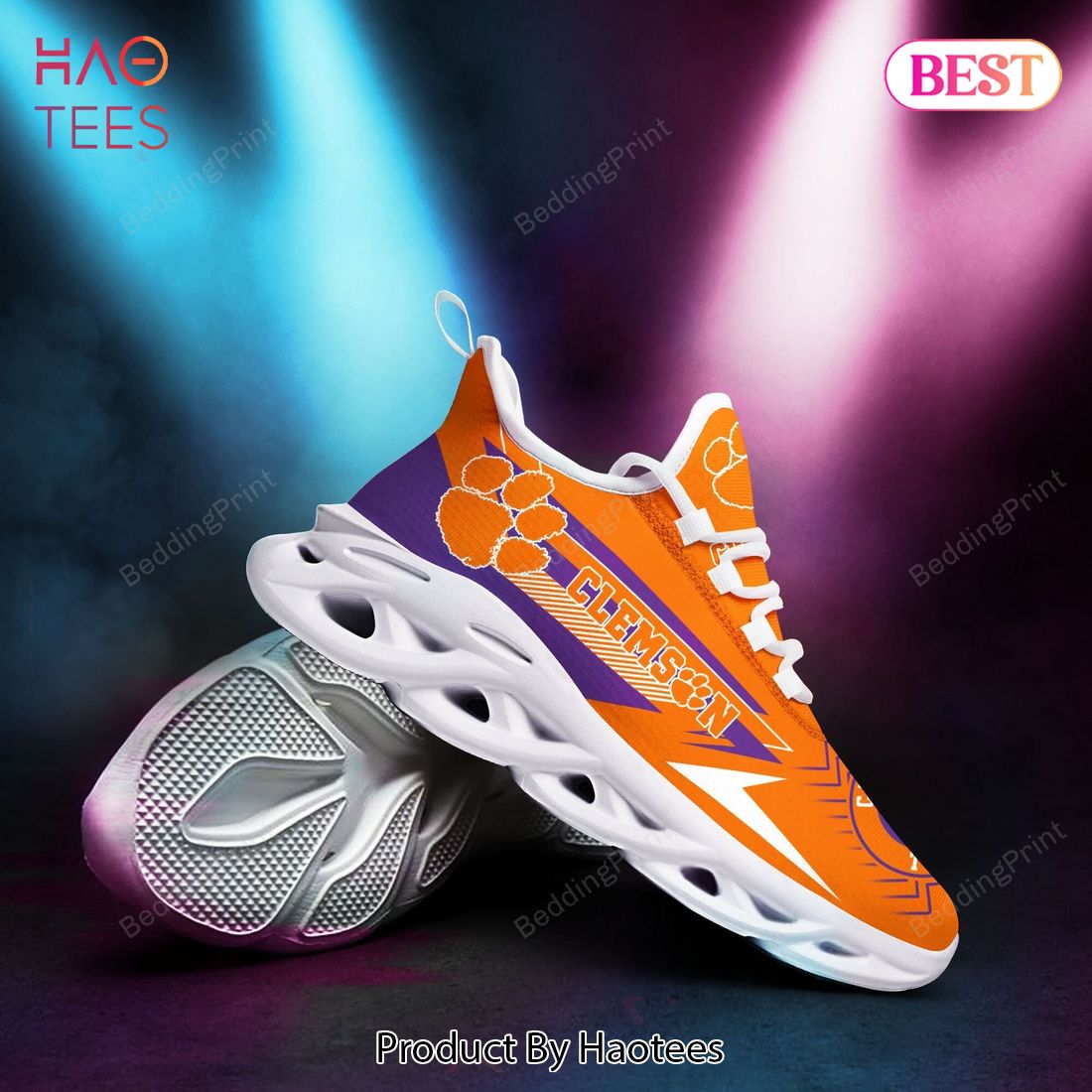 Clemson Tigers NCAA Orange Mix Violet Max Soul Shoes Clemson Tigers NCAA Orange Mix Violet Max Soul Shoes